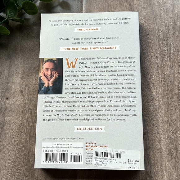 4/$20 Memoir - Always Look on the Bright Side by Eric Idle - Picture 3 of 4